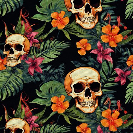 Tela Oxford decorativa para exteriores - Motivo de calavera I DX4468 (1/5)