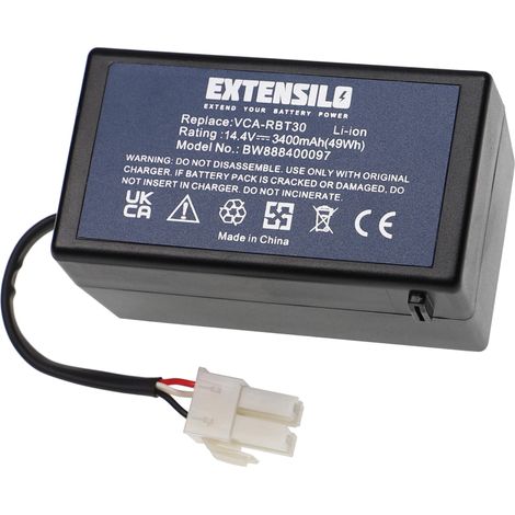 EXTENSILO batteria compatibile con Samsung Navibot Pop-Out VR10F71UCBC, SR8930, Pop-Out VR10F71UCBC/FET aspirapolvere (3400mAh, 14,4V, Li-Ion)