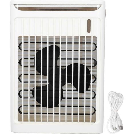 Tragbarer Luftbefeuchter mit Klimaanlage, 2 Kaltnebelstufen, 5 Gebläsestufen, 7 LEDs und einem 680-ml-Wassertank – KZQ (1/3)