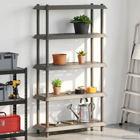 vidaXL Unité de rangement 5 niveaux 100 x 40 x 177 cm PP Gris clair (1/5)
