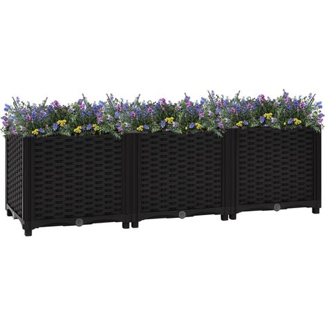 Vidaxl – Lit surélevé 120x40x38 cm – Polypropylène résistant – Hauteur intérieure 30 cm – Pour espaces extérieurs