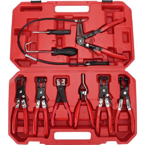 Kit 9 pinces flexibles pour installation de durites de carburant, huile et eau, colliers de serrage pour tuyaux auto (1/5)