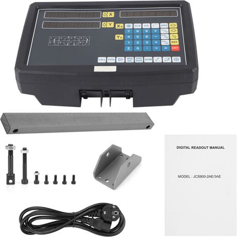 2-Axis Digital Display with Accessories, Measuring Device for Milling Machines, Lathes, Wire Cutters and Other Machine Tools (110-240 V), Metal (1/5)