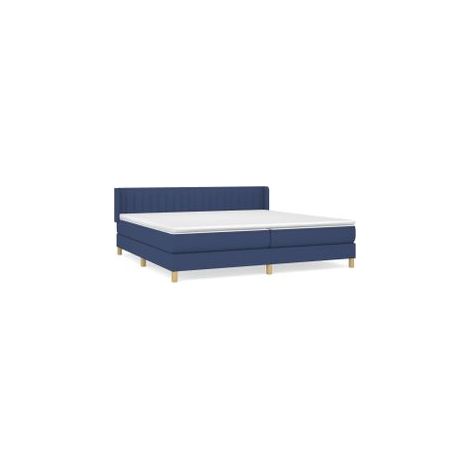 Sommier à lattes de lit avec matelas Bleu 200x200 Tissu (1/5)