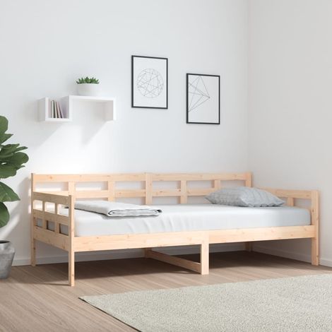 Day Bed Natural Pine Solid Pine Wood Single size vidaXL (1/5)