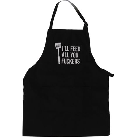 Tablier de cuisine humoristique pour hommes avec 3 poches et bavette, réglable - Idée cadeau pour mari ou papa lors de BBQ, cuisson ou pâtisserie (1/5)