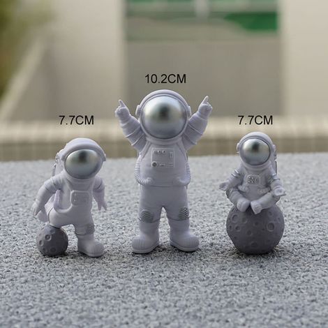 Conjunto de 3 piezas de astronauta fabricado en PVC de estilo nórdico, ideal para la oficina, la sala de estar, el salón o la biblioteca. (1/5)