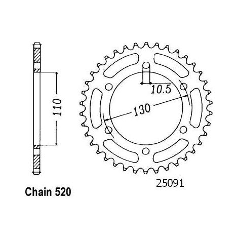 Couronne Gpz 500 Ex/S 1994-2000 - 520 - 41 Dents - Similaire JTR486