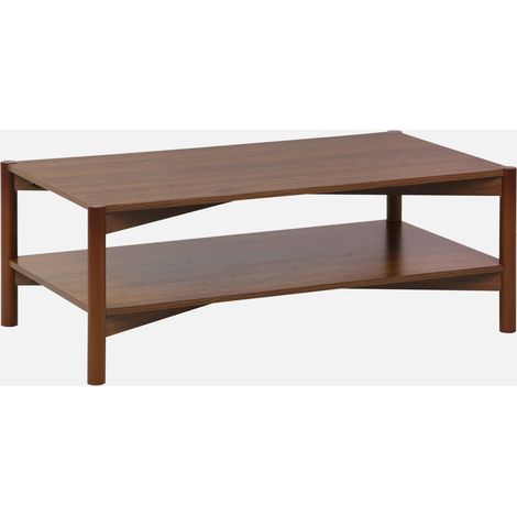 Tavolino rettangolare decorazione legno doppio ripiano (1/5)