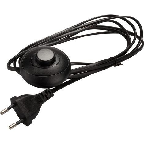 1 Câble alimentation 3 m, Prise européenne C7, Interrupteur pied, Noir (1/5)