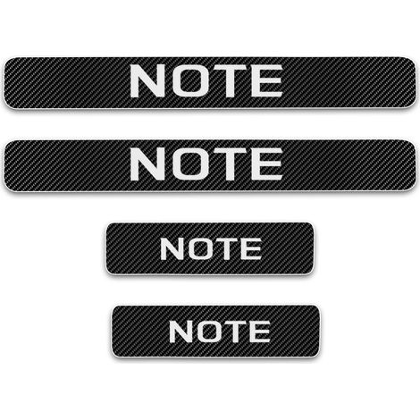 (Noir et bleu,REMARQUE) Protection de seuil de porte pour Nissan Pathfinder,NOTE,Kicks,370Z,March - Autocollant de bienvenue en vinyle imitation fibre de carbone 4D (4 pièces) (1/3)