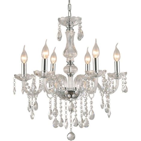 Plafonnier moderne en cristal à 6 bras, luminaire décoratif d'intérieur, luminaire décoratif de plafond, idéal pour un salon (1/5)