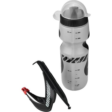 Gourde vélo 650ml avec support de cadre pour VTT et bicyclette (Gris) (1/5)