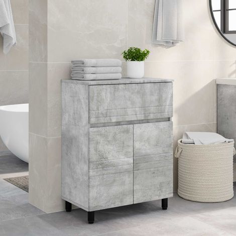 Unidad de tocador de baño Gris Hormigón 60 x 35 x 80 cm