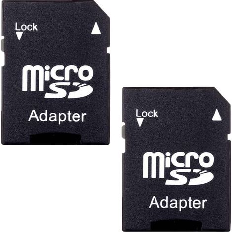 Ultra Micro SD Adapter, 2 Stück SD-Kartenadapter für Micro-SD-Karten für Mobilgeräte und Tablets, Schwarz (1/4)