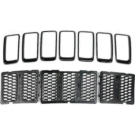 Kit de 10 embellecedores de malla para la rejilla frontal del Jeep Grand Cherokee 2014-2016 (1/5)