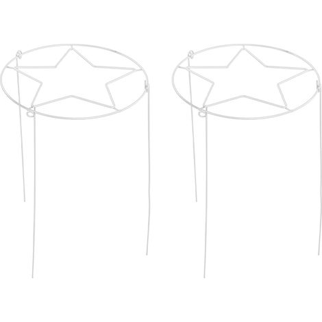 Set aus 2 minimalistischen Rankgittern aus elegantem Eisen, Kletterhilfe für drinnen und draußen, dekorativ weiß (1/5)