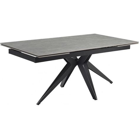 Table extensible 160/240 cm céramique gris marbré pied étoile - ARIZONA 06