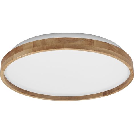 Plafonnier LED OSRAM avec anneau en bois, 16 W, 3000 K, EEK : E, 1000 lm, IP20, blanc chaud
