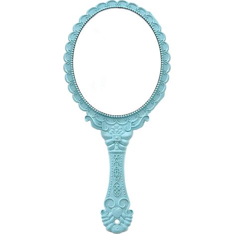 Miroir à main vintage avec poignée, miroir de maquillage, miroir de voyage (ovale) (1/5)