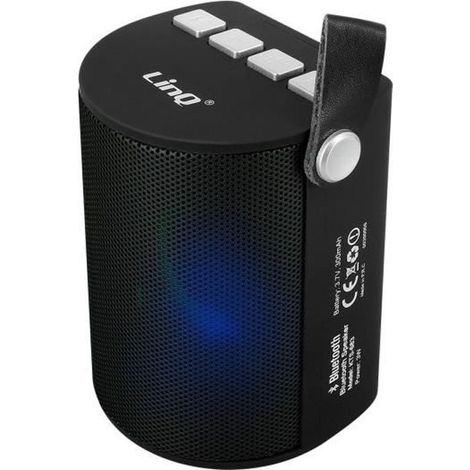 Enceinte Sans-fil Bluetooth - LinQ - Noir - Radio FM - LED Multicolore - 3W (1/4)