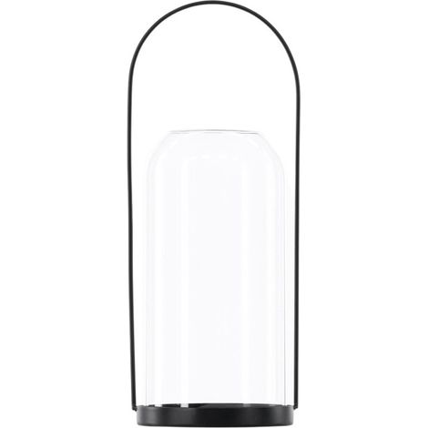 Lanterne Design en Verre "Flora" 35cm Noir (1/5)