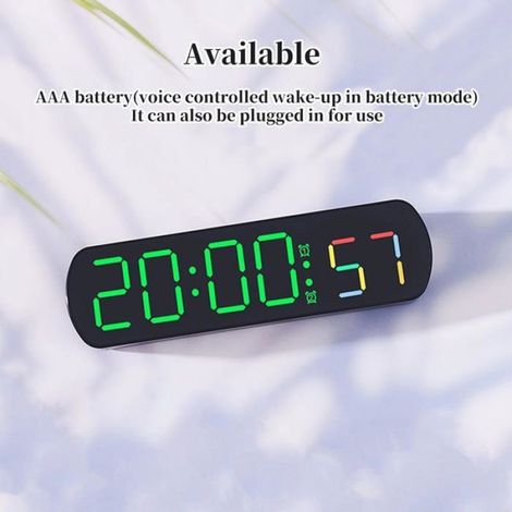 Horloge électronique,Led Affichage Temps vert,Pour école, maison,Réveil,Noir (1/4)