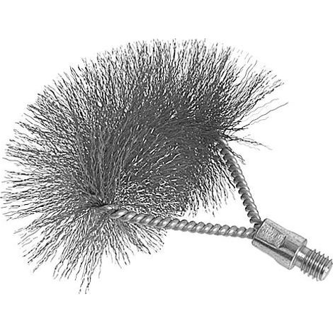 Brosse paroi murale, sans tige fil d'acier ondule, M 10 male