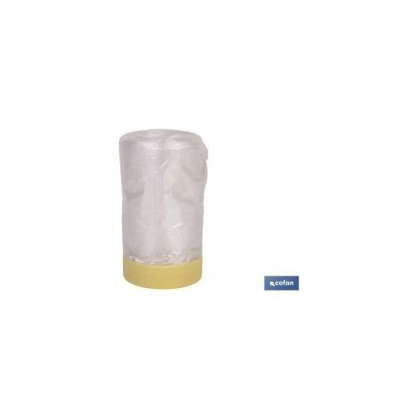 Rouleau de ruban crépe avec plastique protecteur 80° 180cm x 22.5m