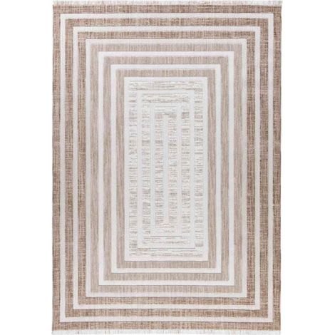 Tapis Tissé Géométrique "Sarai" Marron & Beige 160 x 230 cm (1/5)
