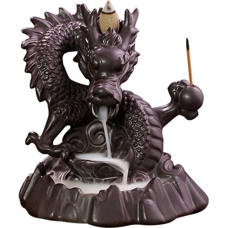 Glücksbringender chinesischer Drachen-Keramik-Rückfluss-Räuchergefäß