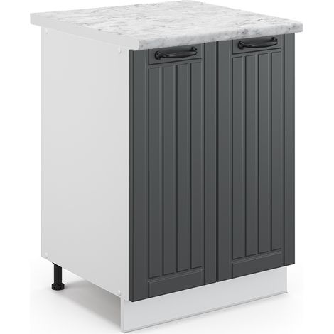 Mobiletto base cucina Fame-Line, Antracite rustico, 60 cm , PL Marmo, Vicco