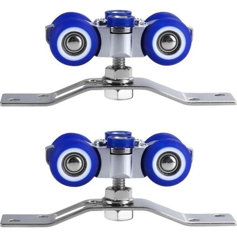 2 Pièces Galet Porte Coulissante, Roulette Porte Coulissante en Acier Inoxydable, Peut tourner à 360°, pour Porte Coulissante Simple, Porte Pliante, Porte Coulissante Multiple (1/4)