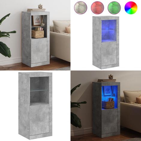 Sideboard mit LED-Leuchten Betongrau 41x37x100 cm - Sideboard - Wohnzimmermöbel - TV-Schreibtisch - Regal - Holz Sideboard - Home & Living