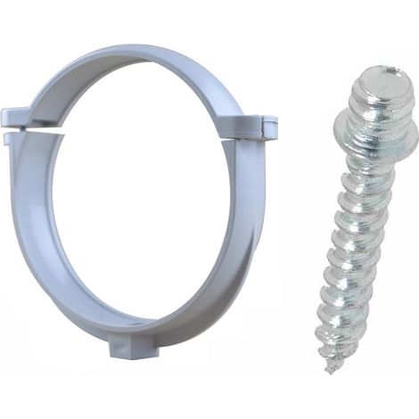 Ensemble de 1 collier tube de descente Ø100 Gris + 1 Vis 7x40mm - Arcanaute (1/3)