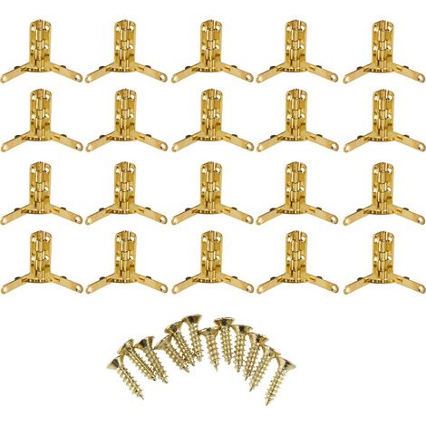 Charnière à ressort de Support d'angle de 90 °, 20 pièces, pour petits bijoux, boîte à vin, boîte de montre, couvercle en bois (or) (1/5)