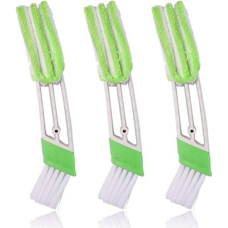 Brosse et Chiffon pour Voiture 3pcs Nettoyeur Duster pour Ventilateur d'air Climatiseur Poussière Outil Claviers Double Tête (1/5)