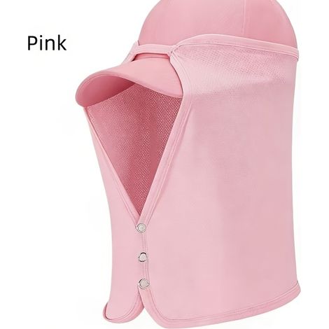 1 masque de randonnée extérieur (1 pièce) pour protection solaire, alpinisme, cyclisme, pêche, protection contre les moustiques, chapeau de soleil pour printemps et été avec bords, unisexe, rose (1/5)
