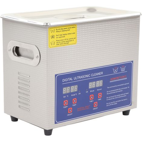 Nettoyeur Ultrasonique 40KHZ 3200ml Chauffe Silencieux Minuteur Machine à Nettoyer Bijoux Lunettes EU 200-240V (1/5)