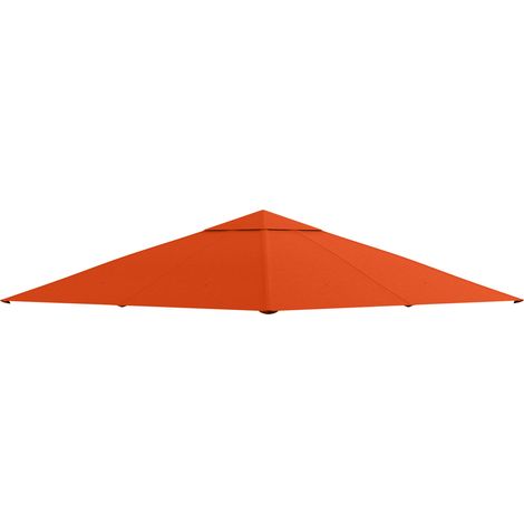 Pavillondach 298 x 295 cm aus orangefarbenem Polyester, UV-beständig, für den Garten (1/5)
