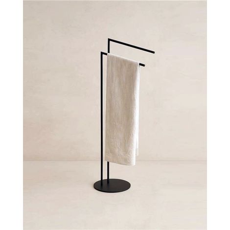 Exagonshop Piantana portasciugamani nero opaco Style