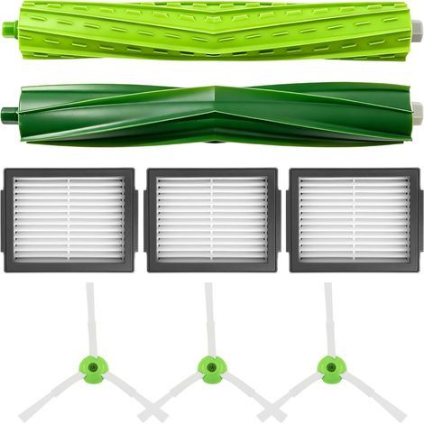 Ersatzteilset kompatibel mit Roomba E5 E6 i1 i3 i3+ i7 E5154 E5158 J7, beinhaltet 3 Seitenbürsten, 3 Filter und 2 Hauptbürsten (Nicht für Combo J7+)
