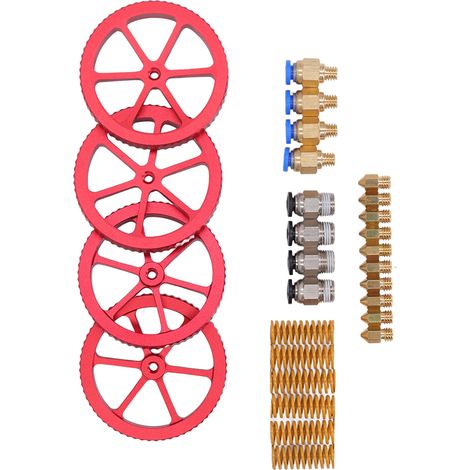 Kit de réglage manuel pour imprimante 3D avec ressort de buse MK8, connecteur d'extrudeuse et connecteur de tête d'impression pour Ender 3 (1/5)