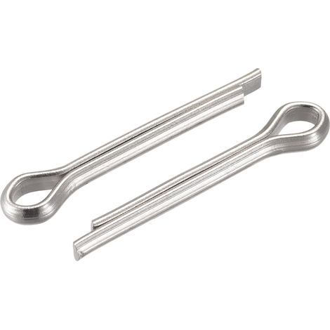Goupille fendue, 4mm x 25mm Acier Inox Clip Attache Raccord pour Automobile, Mécanique, Argenté, 15Pcs (1/5)