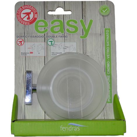 FERIDRAS Easy Portasapone, Cromo, 5x12.5x11.5 cm (1/4)