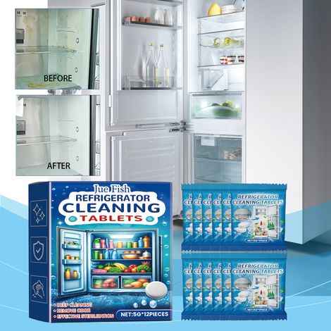 Refrigerator Cleaning Effervescent Tablets - Multi-purpose cleaning tablets for kitchen refrigerators, removing grease and odors - 5g12 pieces -- BIEMMEDUE (1/5)