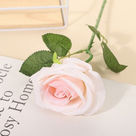Roses artificielles en velours, courbées – rose pâle Lot de 8 fleurs artificielles Décoration florale pour le salon, à disposer dans un vase Idéales pour créer une ambiance festive – roses d'hiver