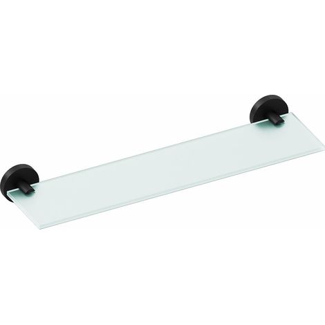 COSMIC Bathroom Shelf, Bathroom Organizer, Glass, Matt Black, Start Collection (1/5)