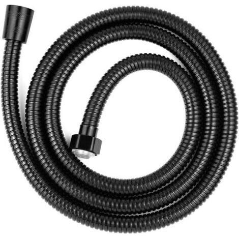 Tuyau de Douche Universel de 2m en Acier Inoxydable Flexible de Douche Anti-Torsion et Anti-Corrosion, Filetage G1/2 Noir (1/4)