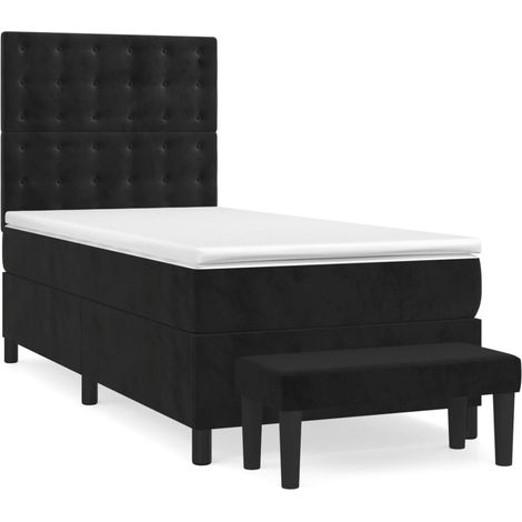 Maison Exclusive - Boxspringbett mit Matratze Schwarz 100x200 cm